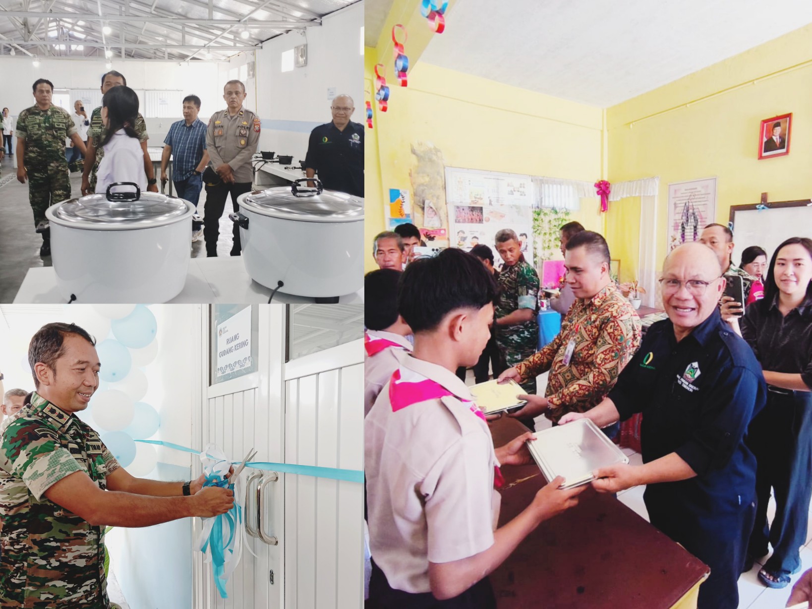SPPG Woloan Satu diresmikan oleh Dandim 1302/Minahasa  Bonaventura Ageng Fajar didampingi perwakilan SKPD, Polres Tomohon dan undangan lainnya. Dok istimewa