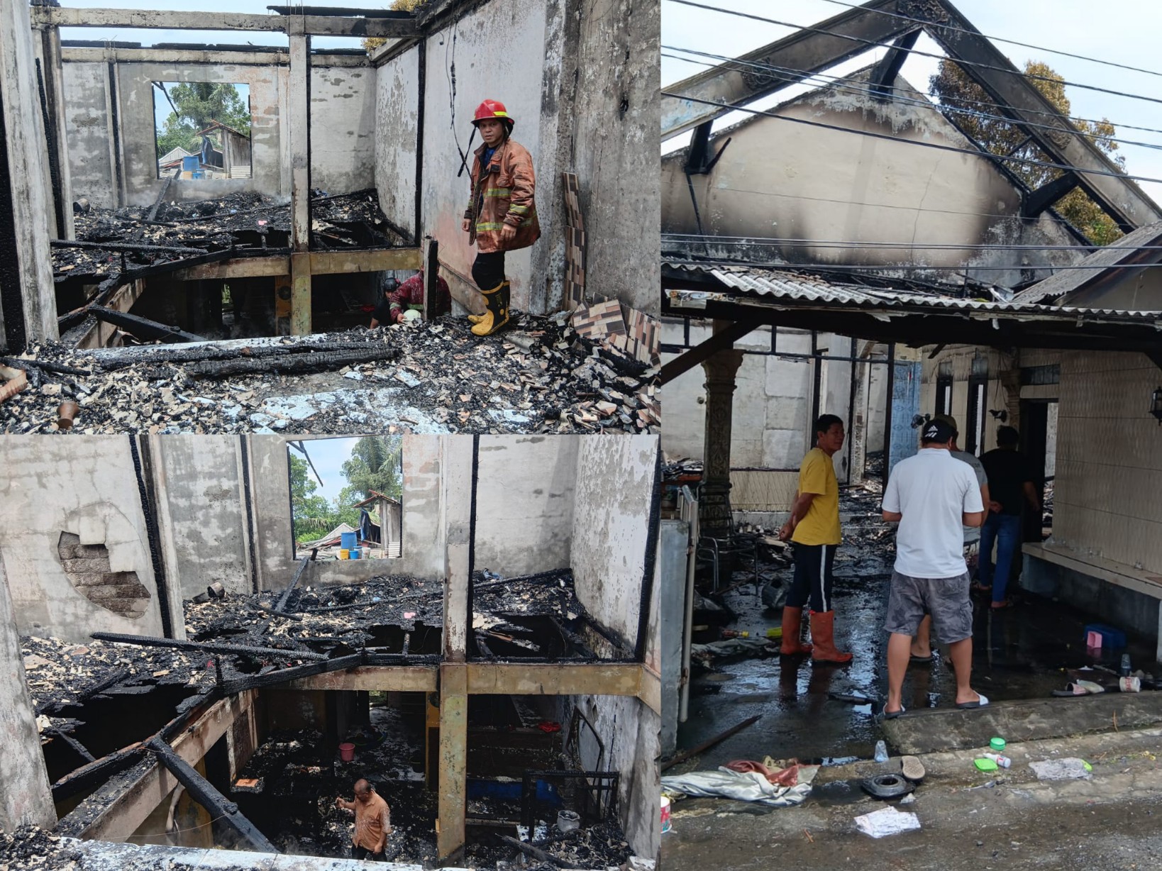 Kediaman keluarga Karamoy-Mende hangus terbakar Sabtu 30 Agustus 2025. Dok istimewa