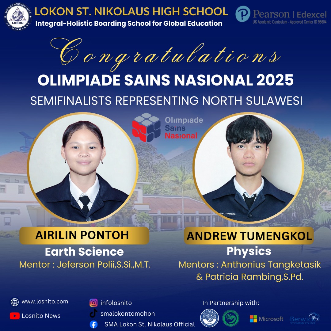 SIAP BERTANDING: Dua peserta didik dari SMA Lokon St Nikolaus bakal bersaing dengan peserta lainnya di Semifinal OSN Tahun 2025. Dok Instagram Sekolah Lokon St Nikolaus