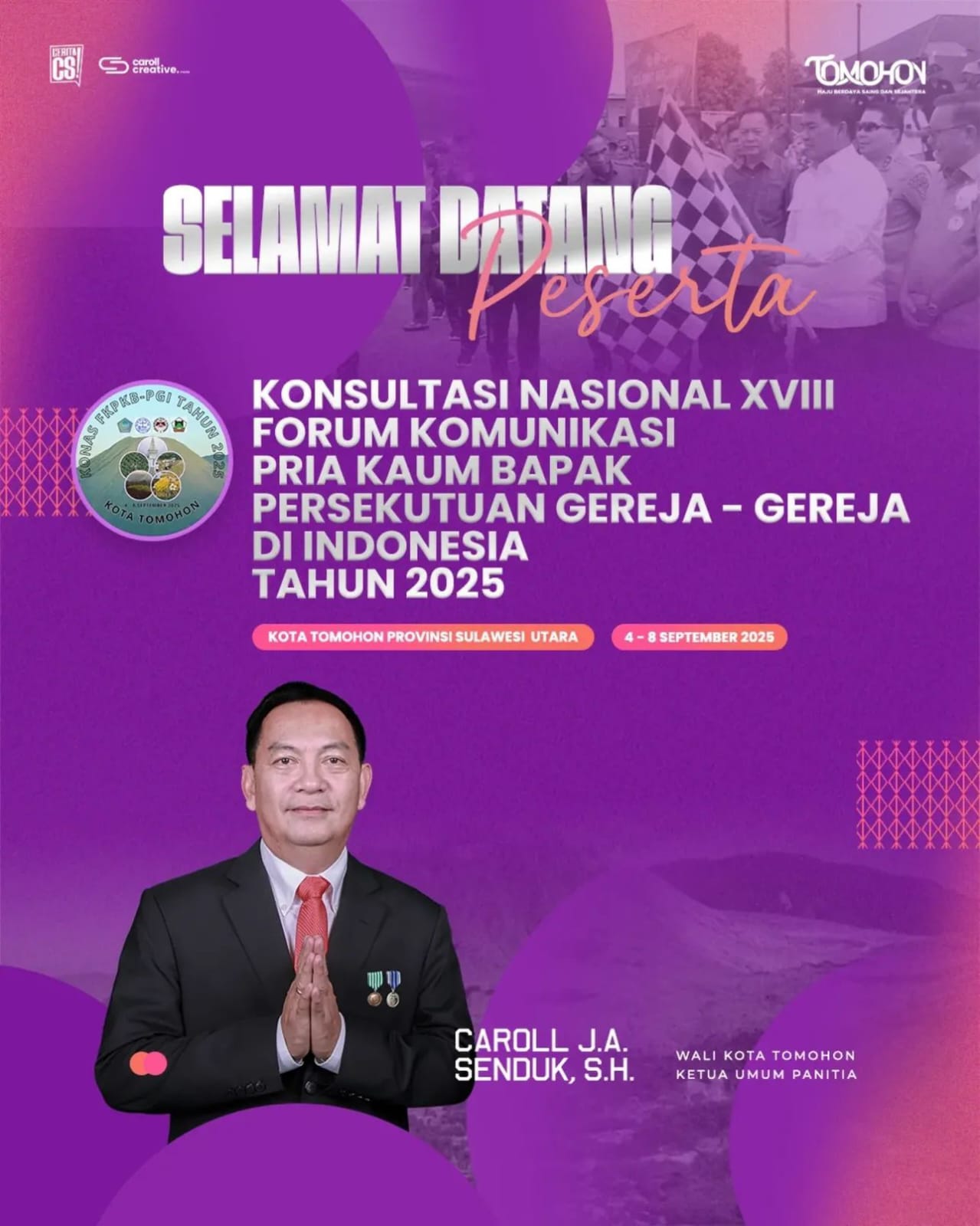 Ketua Umum Panitia KONAS FK-PKB PGI ke-XVIII Tahun 2025 Pnt Caroll Senduk serta seluruh panitia, siap menyambut seluruh delegasi Jumat 4 September. Dok istimewa