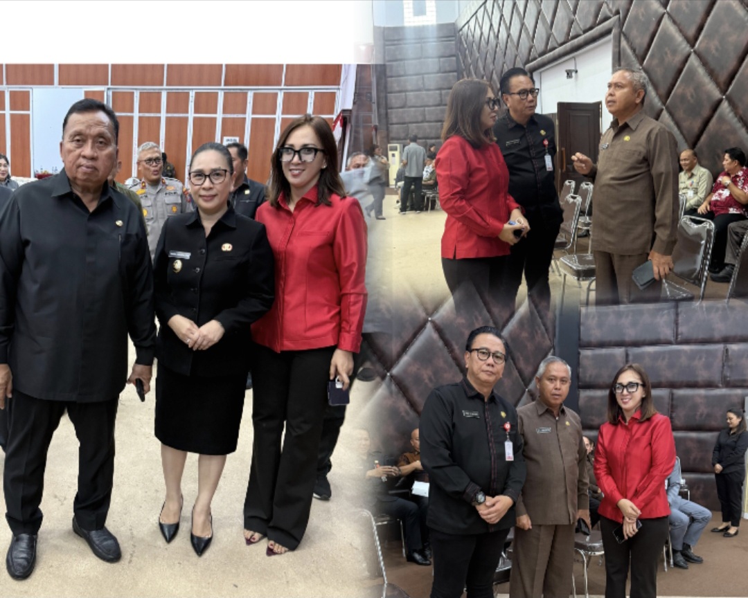KAWAL: Anggota DPRD Minahasa Meilina Onibala saat memastikan anggaran untuk Pasar Tompaso kepada Bupati dan  Wabup Minahasa beserta jajaran, Kamis (4/9/2025).