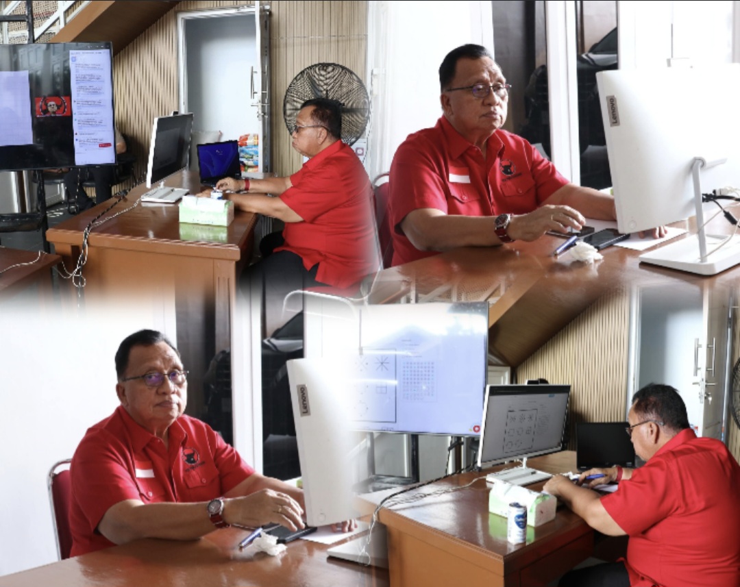 IKUTI: Ketua DPC PDI P Minahasa Robby Dondokambey saat mengikuti psikotes, Rabu (10/9/2025).