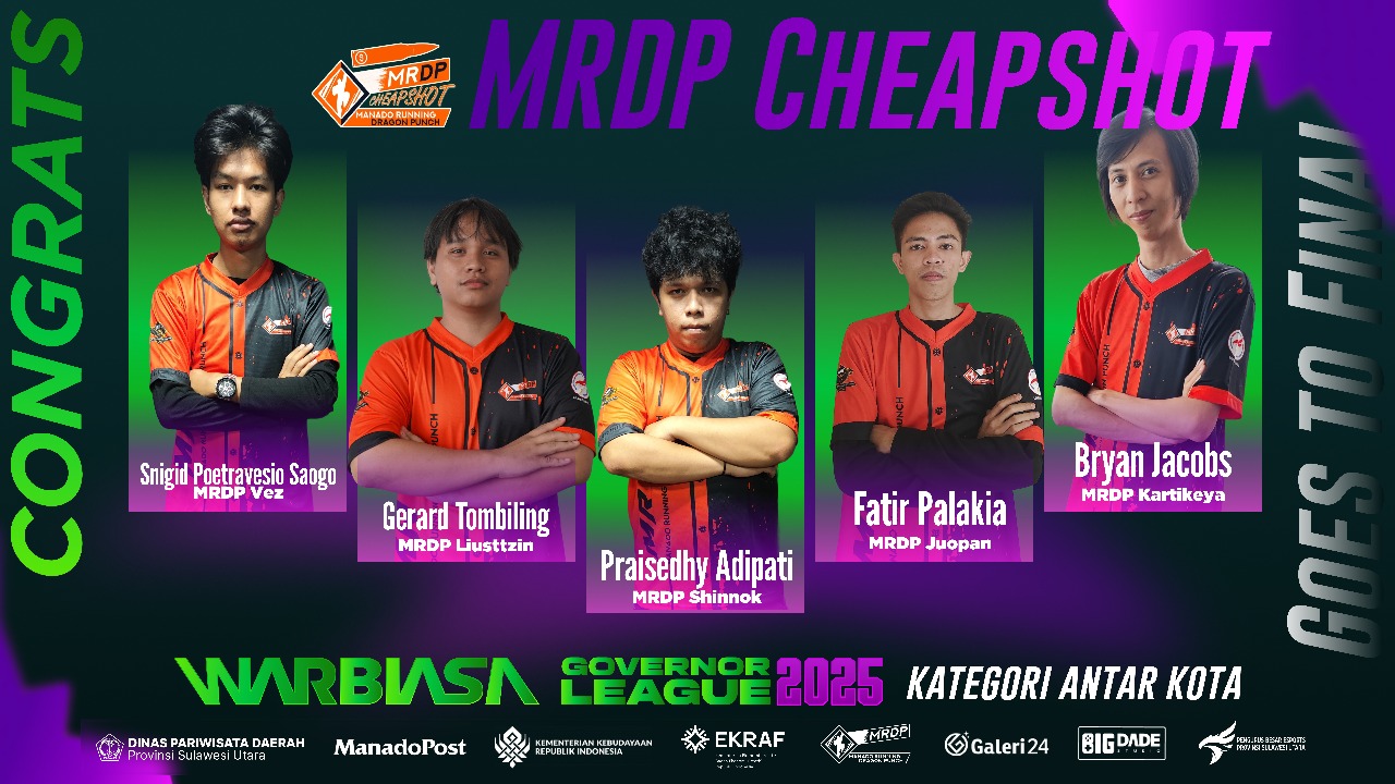 Tim asal kota Manado MRDP Cheapshot mengalahkan tim Revemoin Esport dari Jakarta.