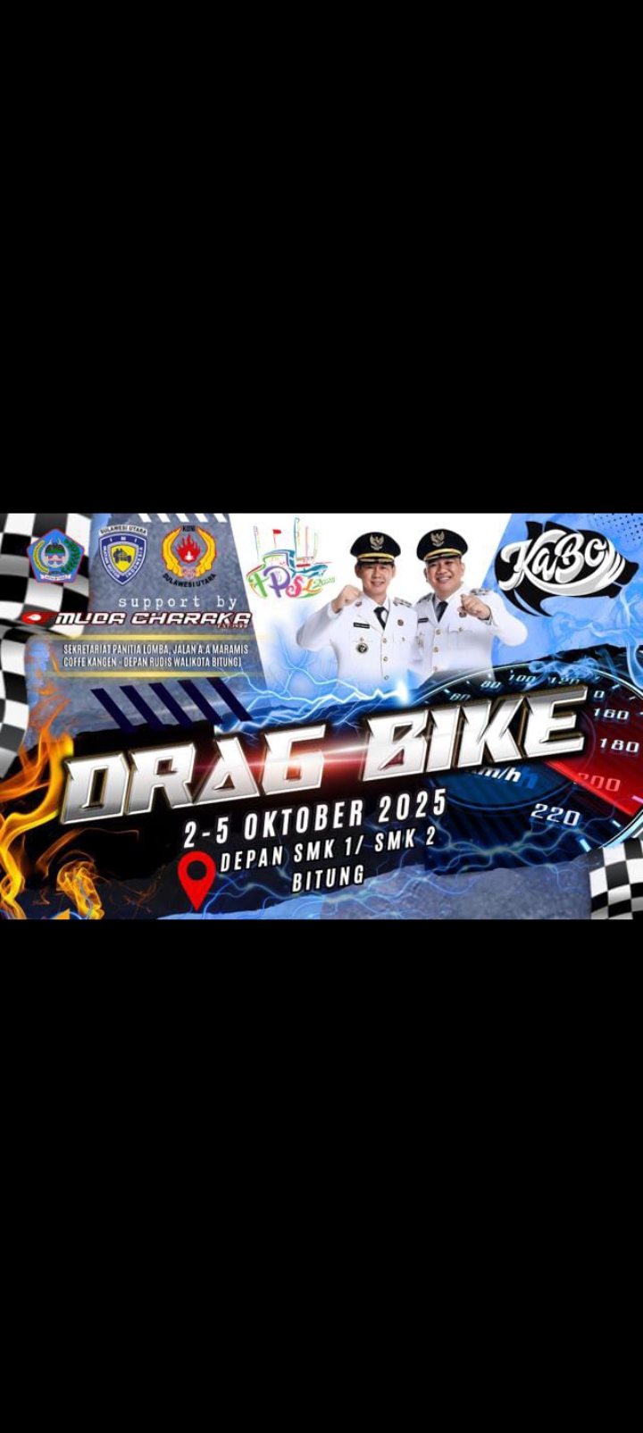 Drag Bike Kabo 2025 akan berlangsung empat hari 2 hingga 5 Oktober 2025.(Dok Istimewa)