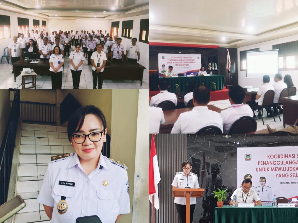 SOLID: Suasana pelaksanaan kegiatan Koordinasi Sinergitas Penanggulangan Kemiskinan Untuk Mewujudkan Masyarakat Yang Sejahtera, di Ruang Rapat Inspektorat  Tomohon, dibuka oleh Wawali Sendy Rumajar.