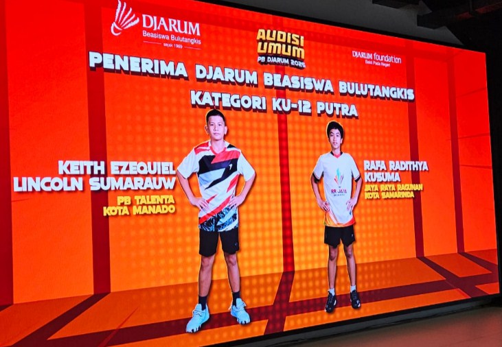 KEITH Ezequiel Lincoln SUMARAUW dari PB Talenta raih beasiswa Bulutangkis Djarum kategori KU-12 Putra.