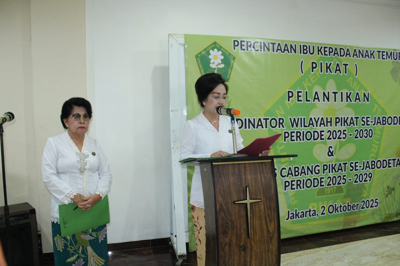 SAH: Pelantikan 9 BPC se Wilayah Jabodetabek pada 2 Oktober 2025. Prosesi pelantikan dipimpin langsung Ketua Umum PIKAT Novia HA Lambey SS didampingi Sekretaris Umum Dr Ir Mareike Moningka Toreh.