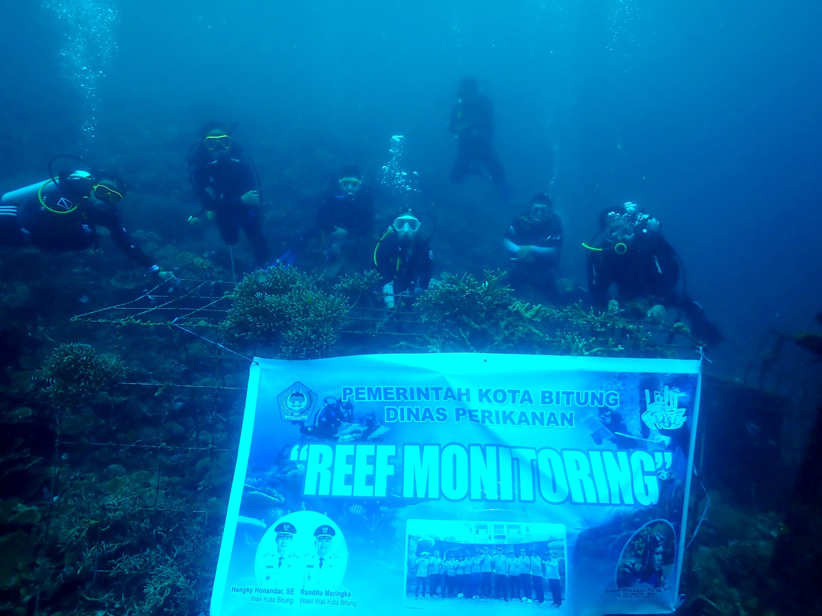 Kegiatan Reef Monitoring Dinas Perikanan Kota Bitung yang merupakan rangkaian dari FPSL 2025.(Foto Istimewa)