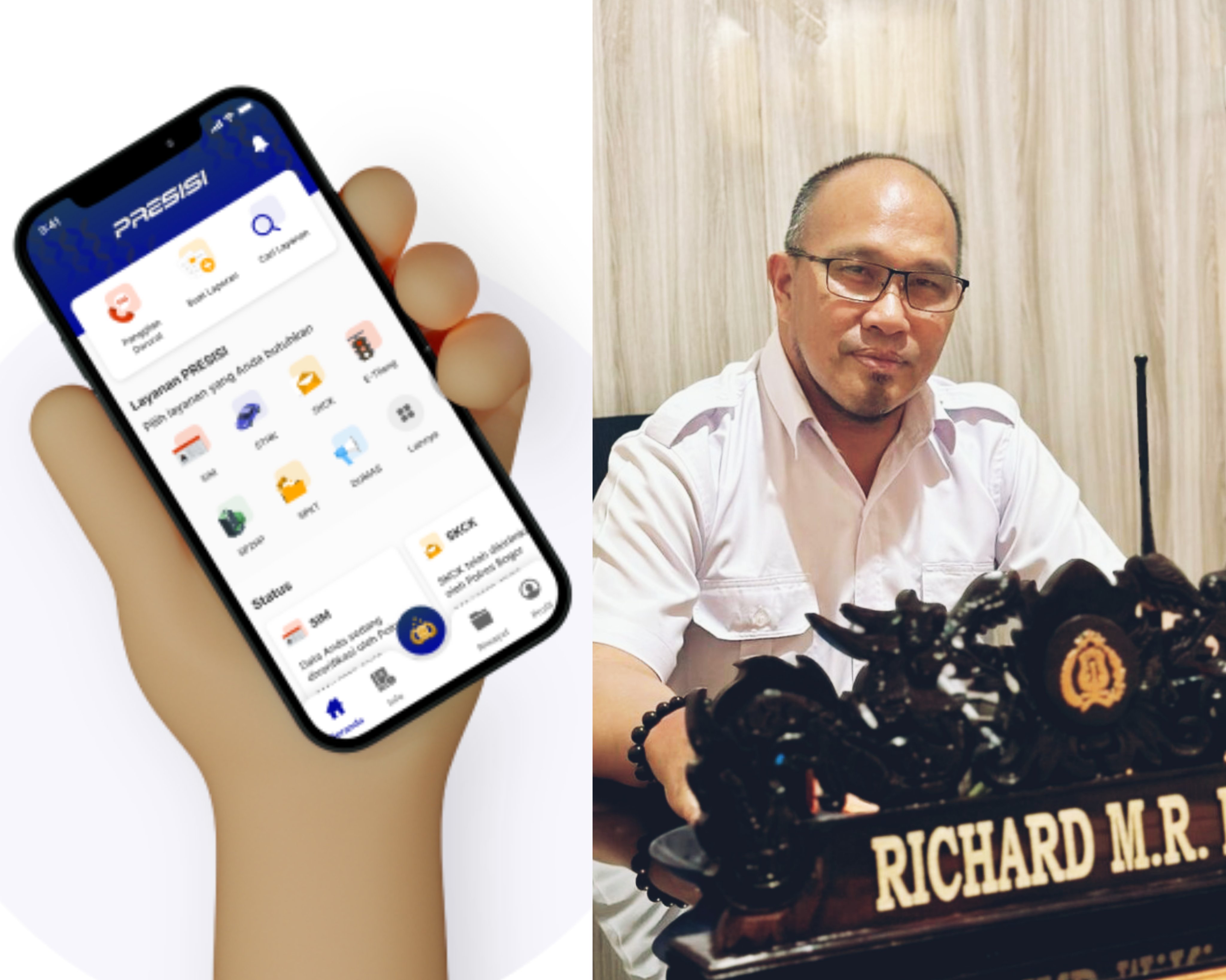 Aplikasi POLRI SUPER App jamin kemudahan masyarakat mengakses sejumlah layanan di kepolisian, insert foto Iptu Richard Polii. Dok istimewa