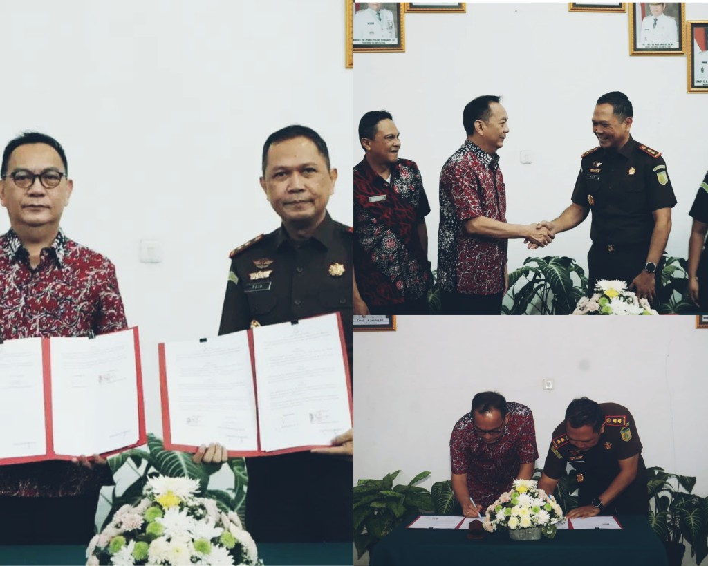 SEPAKAT: Wali Kota Caroll Senduk SH dan Kajari Reinhard Tololiu sepakat bekerja sama dalam bidang  pembinaan dan bimbingan kepada mereka yang mendapat keadilan restoratif. Dok istimewa