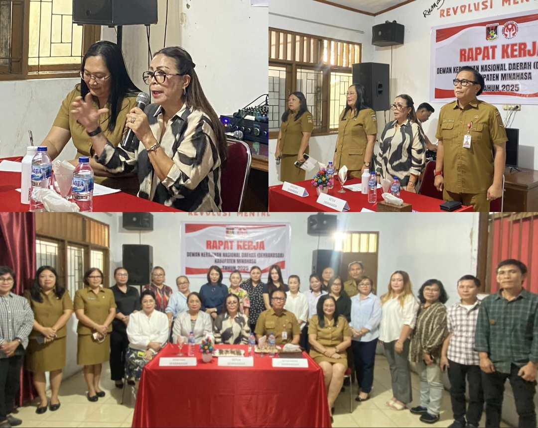 MATANGKAN: Rapat pematangan agenda Dekranasda Minahasa dipimpin Ketua Martina Dondokambey Lengkong, Senin (20/10/2025) di Kantor Dinas Perdagangan.