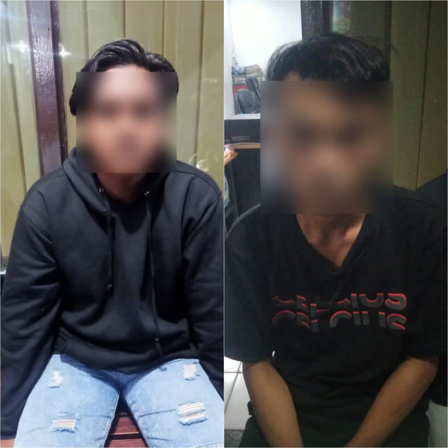 Dua pelaku penikaman diamankan di Mapolres Bitung.(Dok Istimewa)
