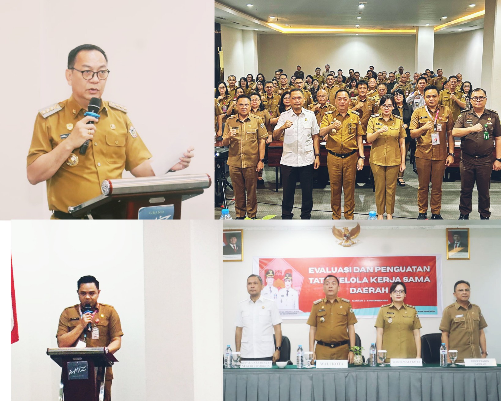 SOLID:  Caroll Senduk menekankan pentingnya kolaborasi lintas sektor dalam mewujudkan pemerintahan yang efektif di gelaran kegiatan Evaluasi dan Penguatan Tata Kelola Kerja Sama Daerah. Dok istimewa
