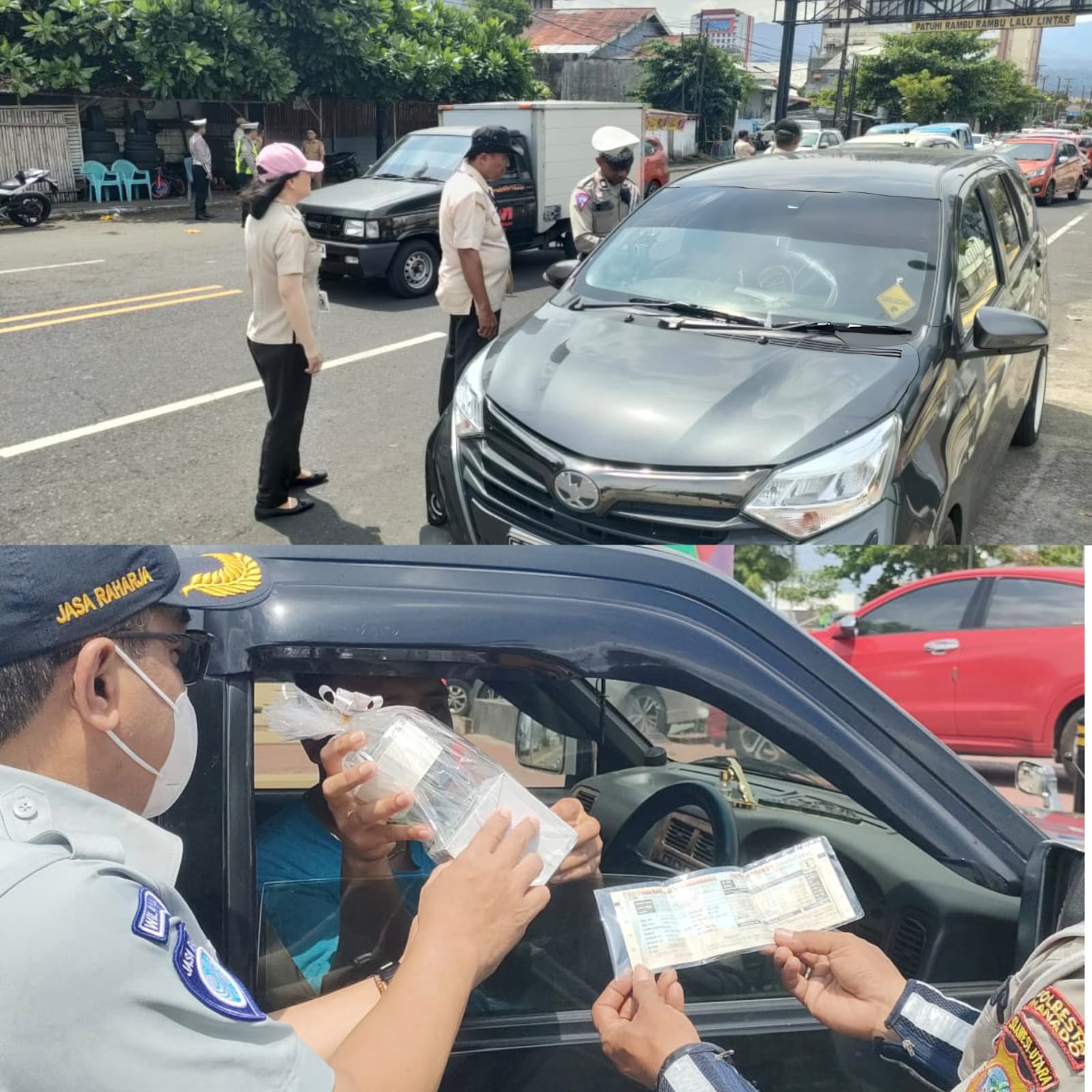 Razia dilakukan Bapenda Manado bersama tim gabungan di salah satu titik di pusat Kota Manado, Selasa (4/11)