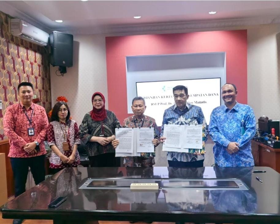 Penandatanganan kerjasama antara BSG dan RSUP Kandouw, Selasa lalu.