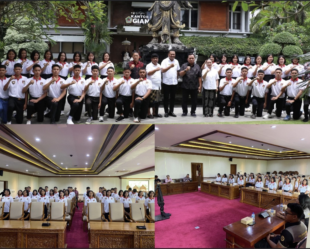 BELAJAR: Anggota Paskibraka Minahasa Tahun 2025 saat belajar nilai kebangsaan di Pemkab Gianyar, Bali, Kamis (13/11/2025).