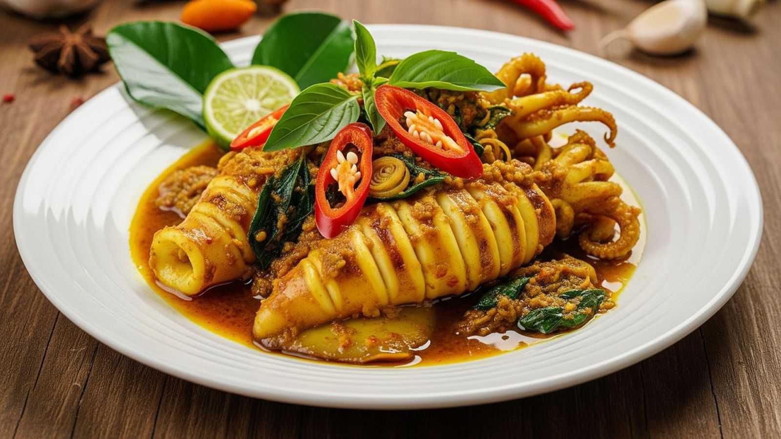 Cumi Woku khas Manado yang pedas gurih dengan aroma rempah woku asli Minahasa.