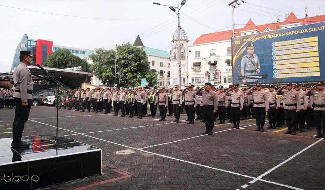 Apel kesiapan pengamanan Porprov XII Manado 2025, Kamis (13/11) di Halaman Mapolresta Manado.
