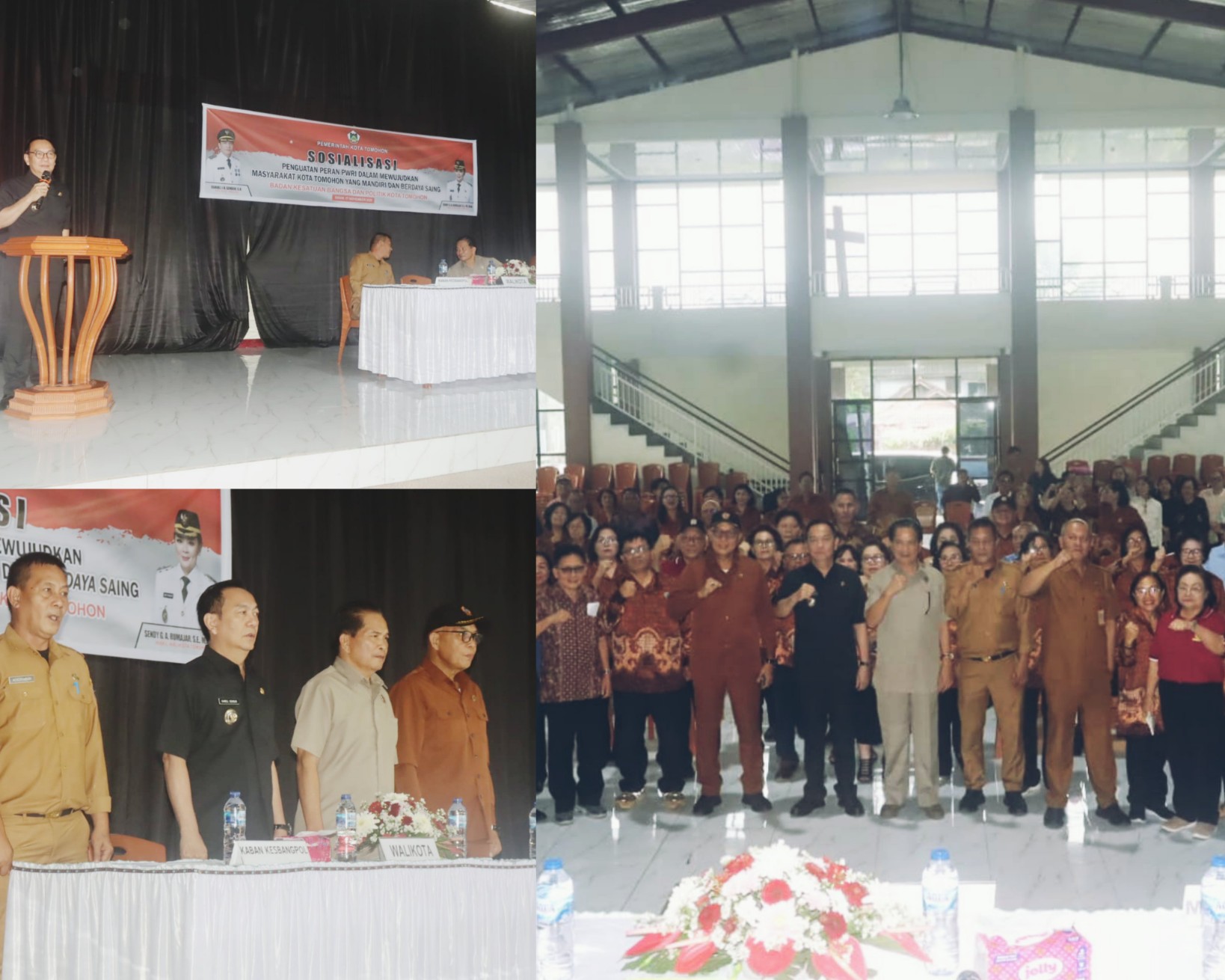 Wali Kota Caroll Senduk SH bersama narasumber dan jajaran PWRI Kota Tomohon. Dok istimewa