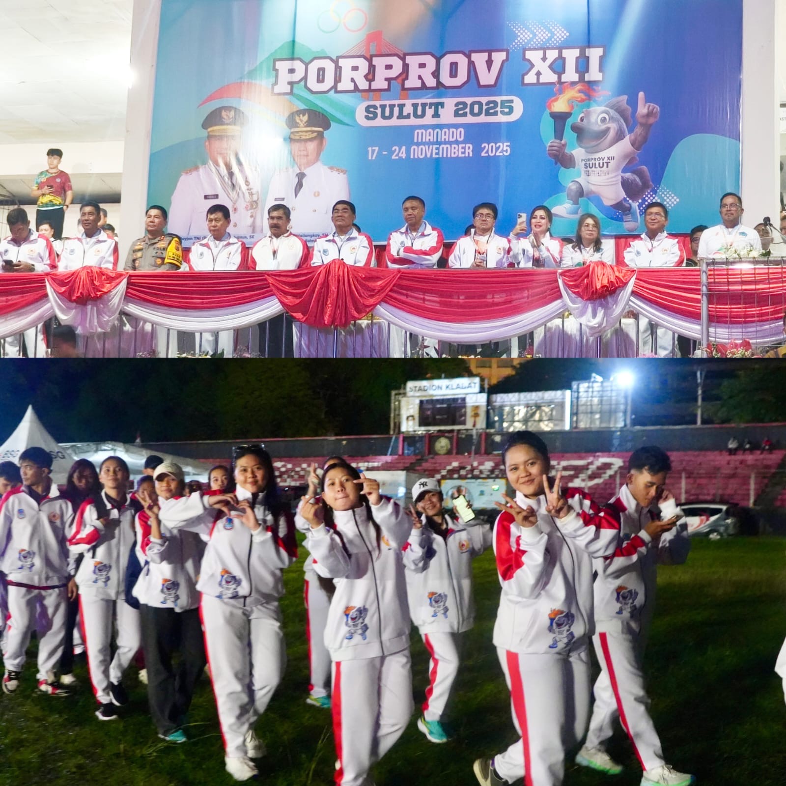 Pembukaan Pekan Olahraga Provinsi (Porprov) XII Sulawesi Utara 2025, Rabu (19/11) di Stadion Klabat Manado