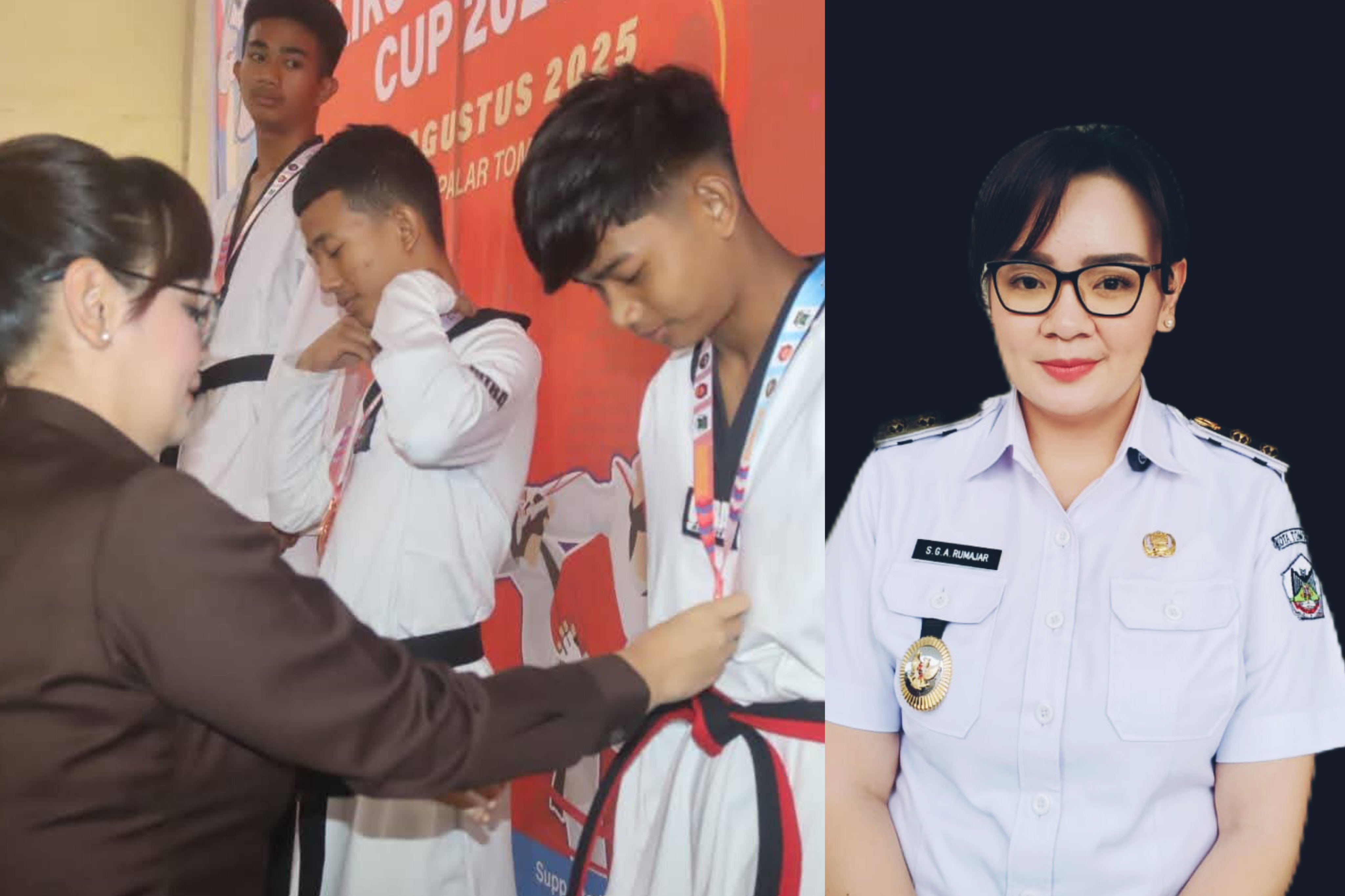 Ketua Pengkot Taekwondo Tomohon Sendy Rumajar SE M IKom dukung penuh keikutsertaan kontingen Tomohon berlaga di Porprov Sulut 2025.