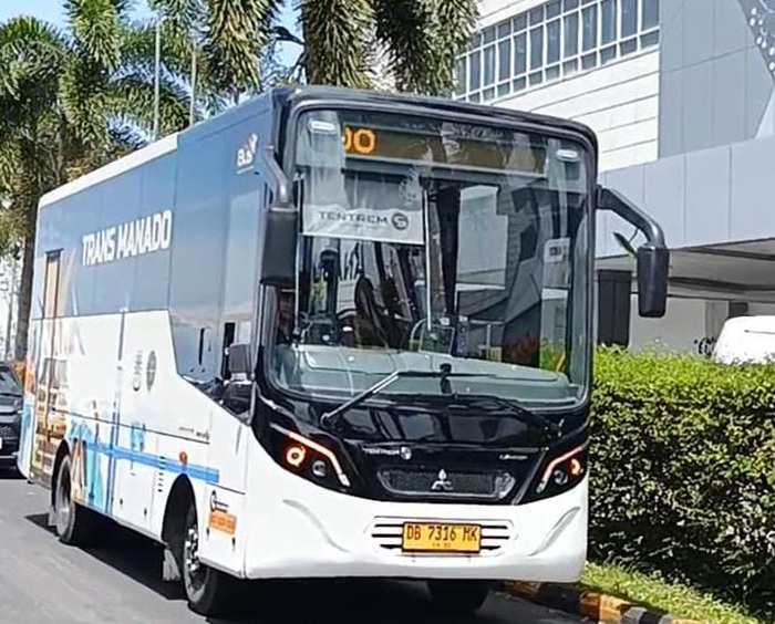 Penampakan unit BUS BTS yang akan mulai beroperasi di Kota Manado telah diresmikan, Rabu (19/11).