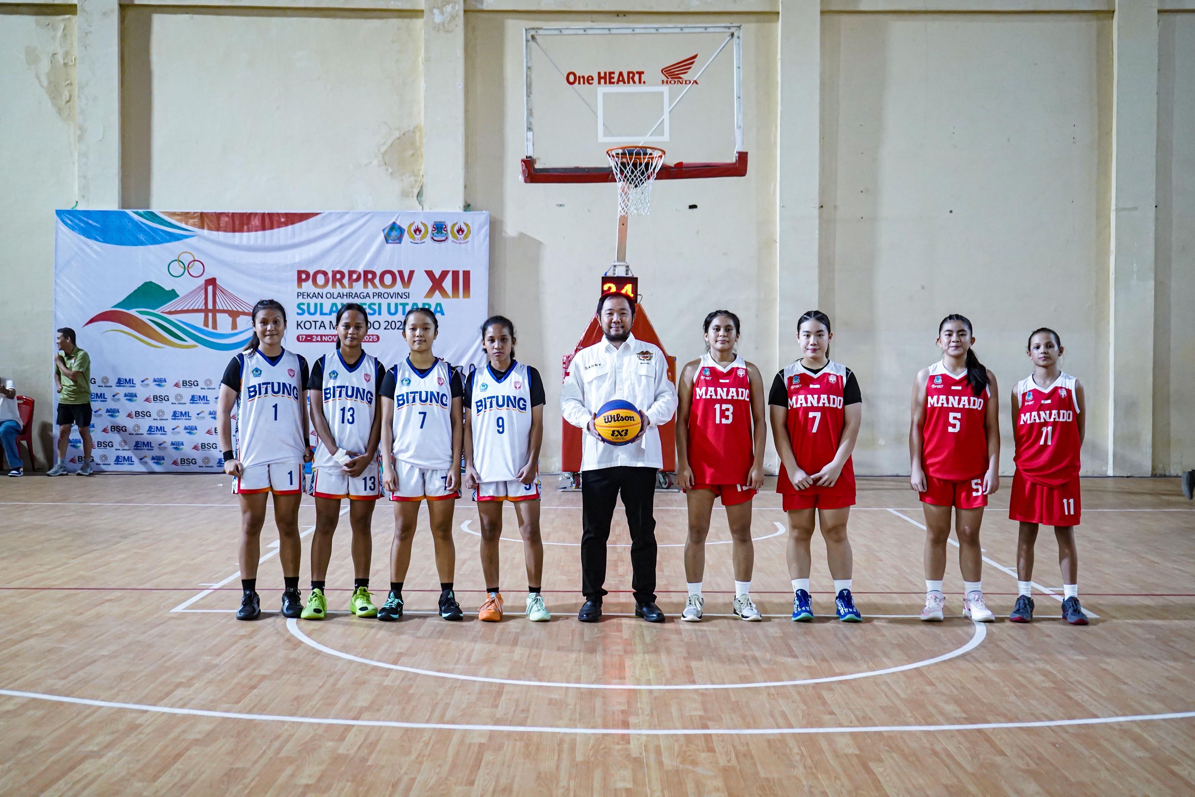 Kategori 3x3 Putri Pertarungan final antara Bitung dan Manado berlangsung ketat. Bitung berhasil menang dan memastikan medali emas 3x3 Putri.