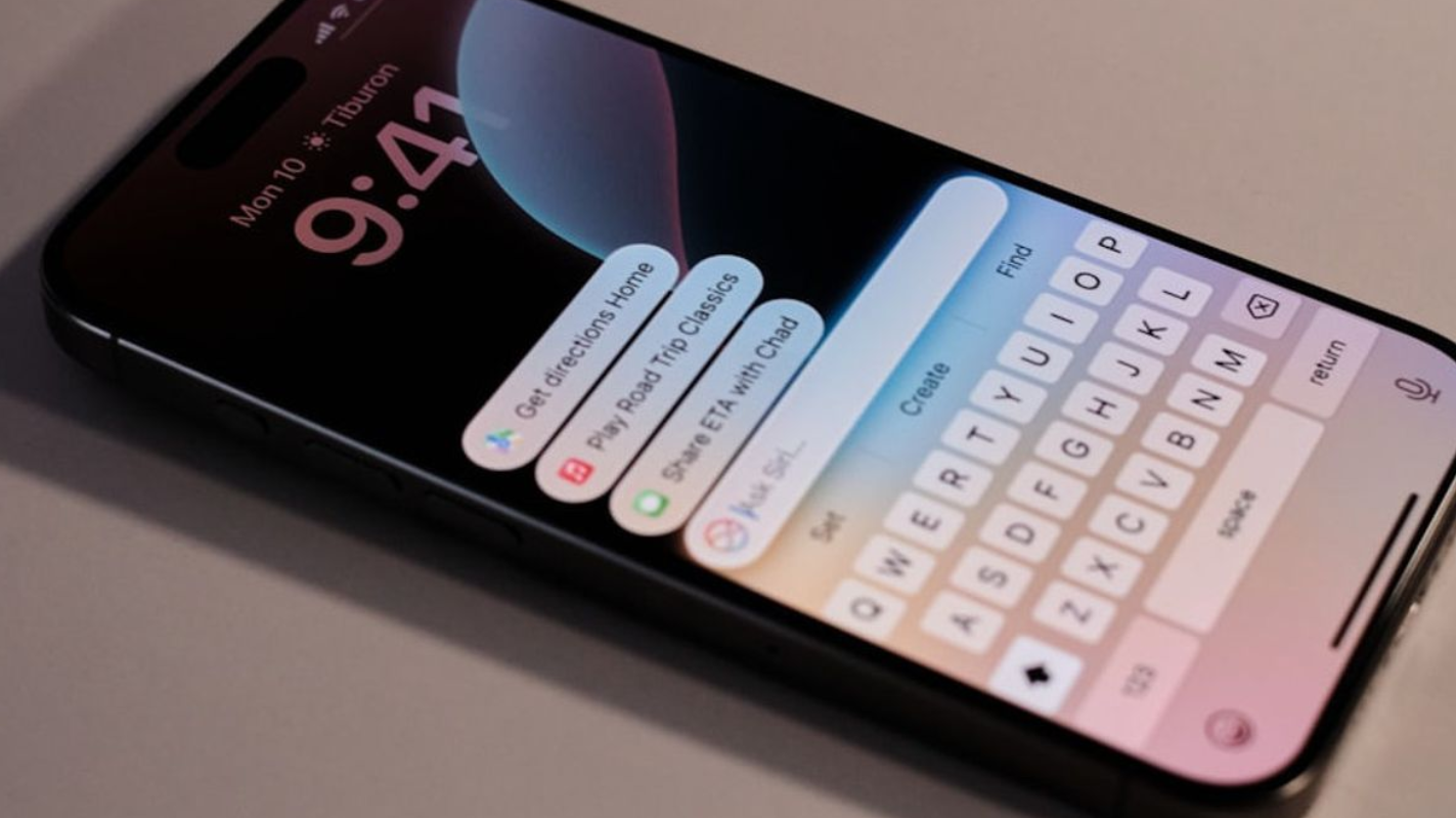 Ilustrasi iPhone dengan fiturnya