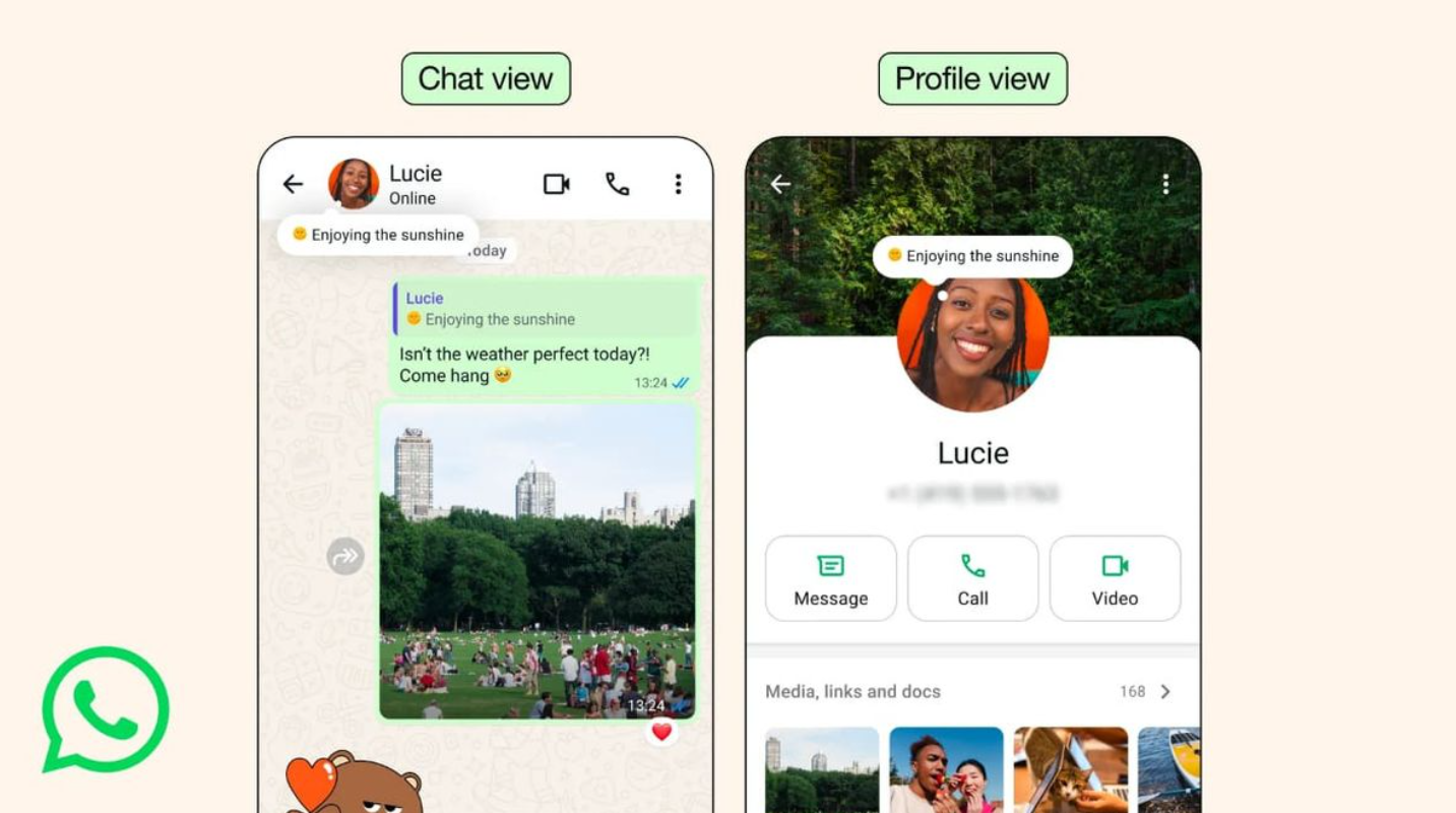 Ilustrasi fitur About pada WhatsApp
