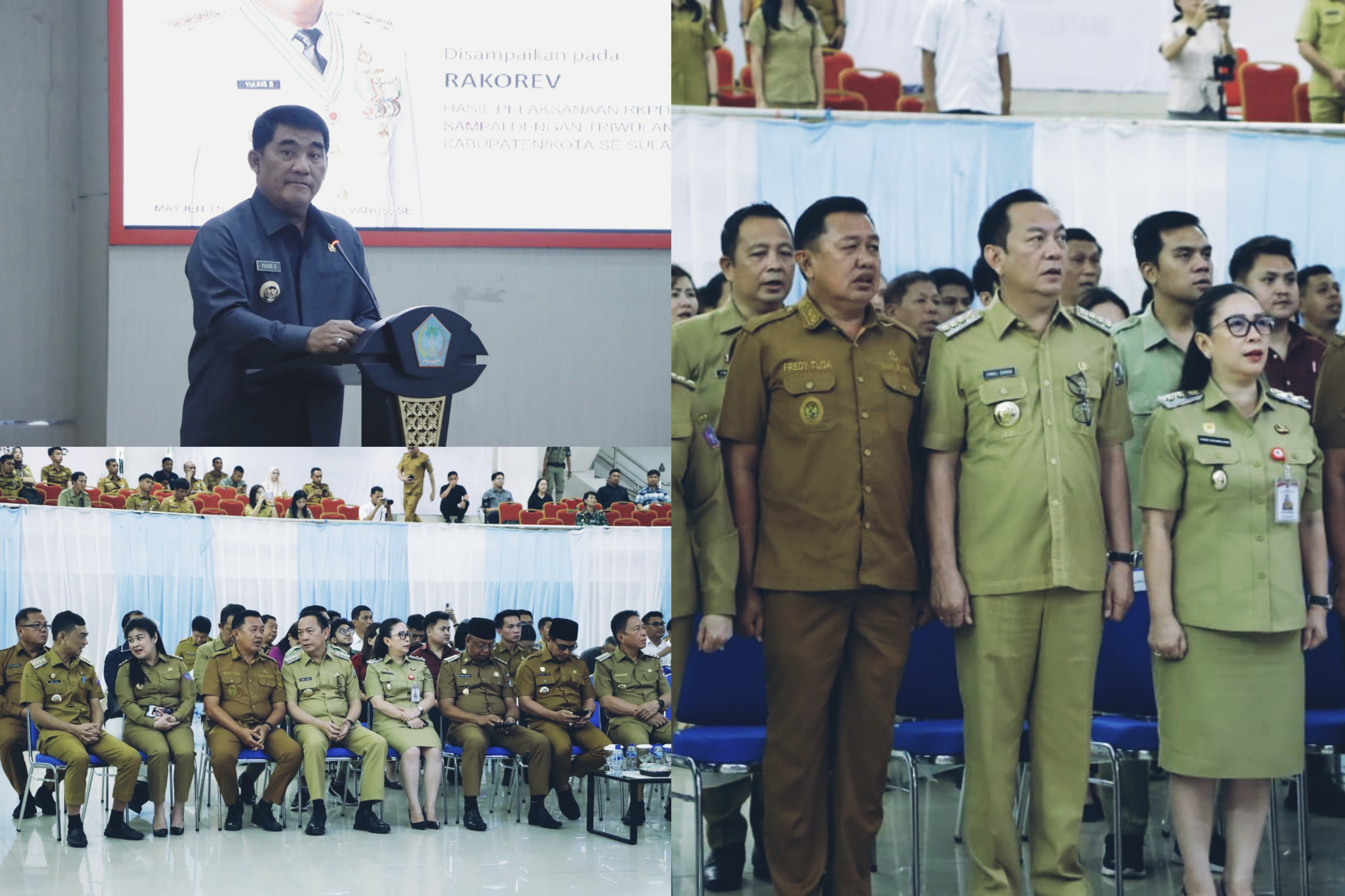 Wali Kota Caroll Senduk saat menghadiri Rakorev Triwulan III Tahun 2025 yang dipimpin langsung oleh Gubernur Yulius Selvanus. Dok istimewa