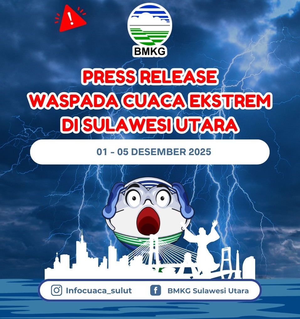 Imbauan BMKG, Waspada bencana hidrometeorologi di Sulawesi Utara 1-5 Desember 2025