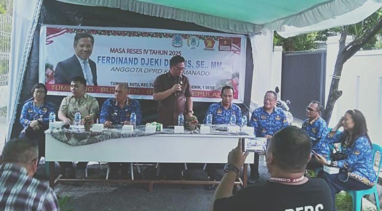 Ketua Fraksi Gerindra DPRD Manado saat menyerap aspirasi warga di Kelurahan Tumunoa Satu, Kecamatan Tuminting
