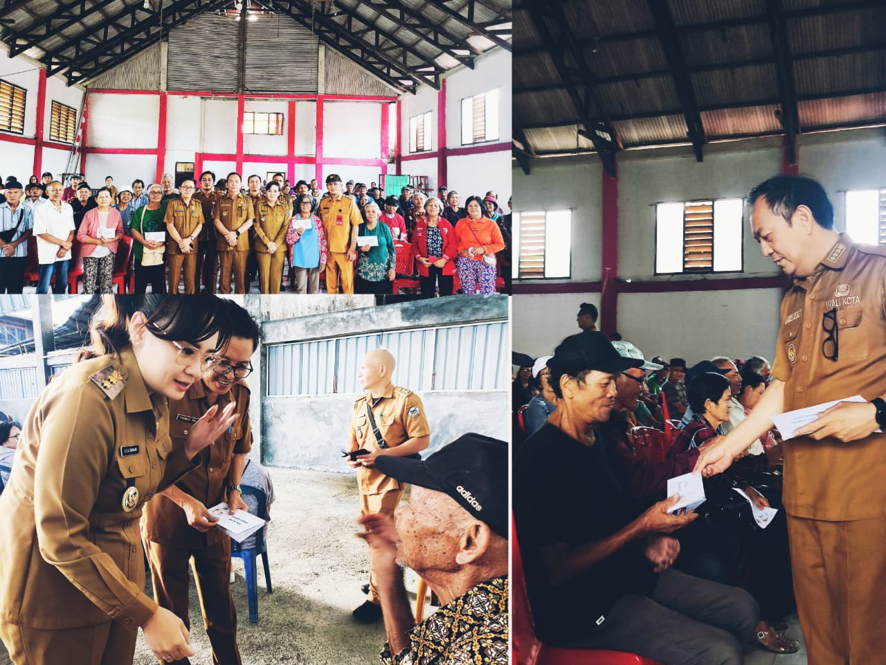 Suasana penyaluran Bantuan Sosial bagi Lansia di Kecamatan Tomohon Utara. Dok Jul MP