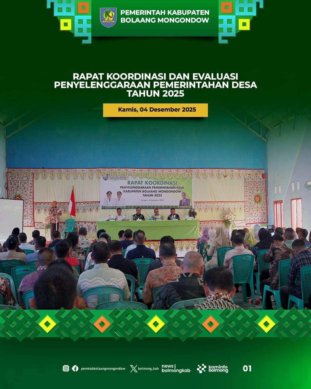 Bupati Yusra Alhabsyi saat membuka Rakor Pemerintah Desa