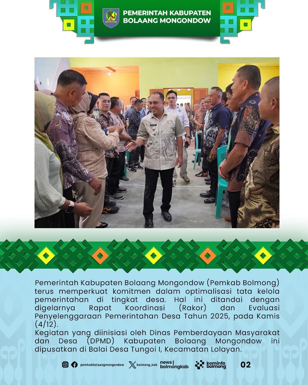 Para Sangadi Antusias Menyambut Bupati Bolmong Yusra Alhabsyi