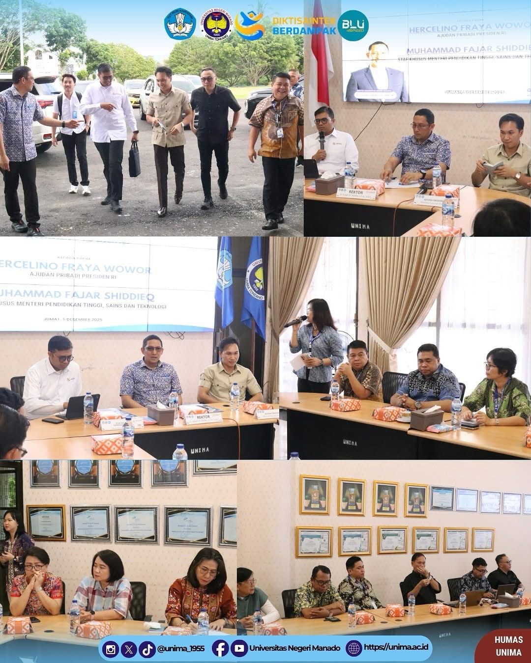 Suasana pertemuan antara perwakilan pemerintah pusat dan pihak UNIMA membahas rencana pendirian Fakultas Kedokteran serta Fakultas Teknologi Pertanian.