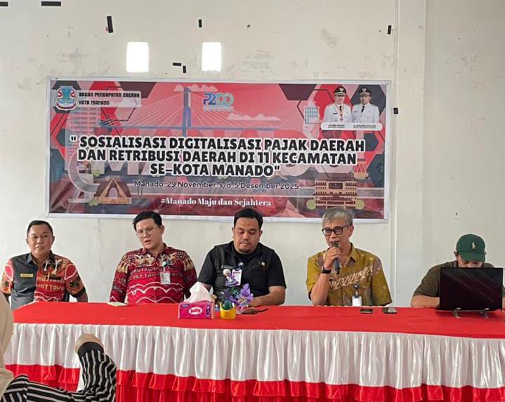 Sosialisasi digitalisasi pajak dan retribusi yang dilakukan Bapenda kepada seluruh pemerintah kecamatan se Kota Manado