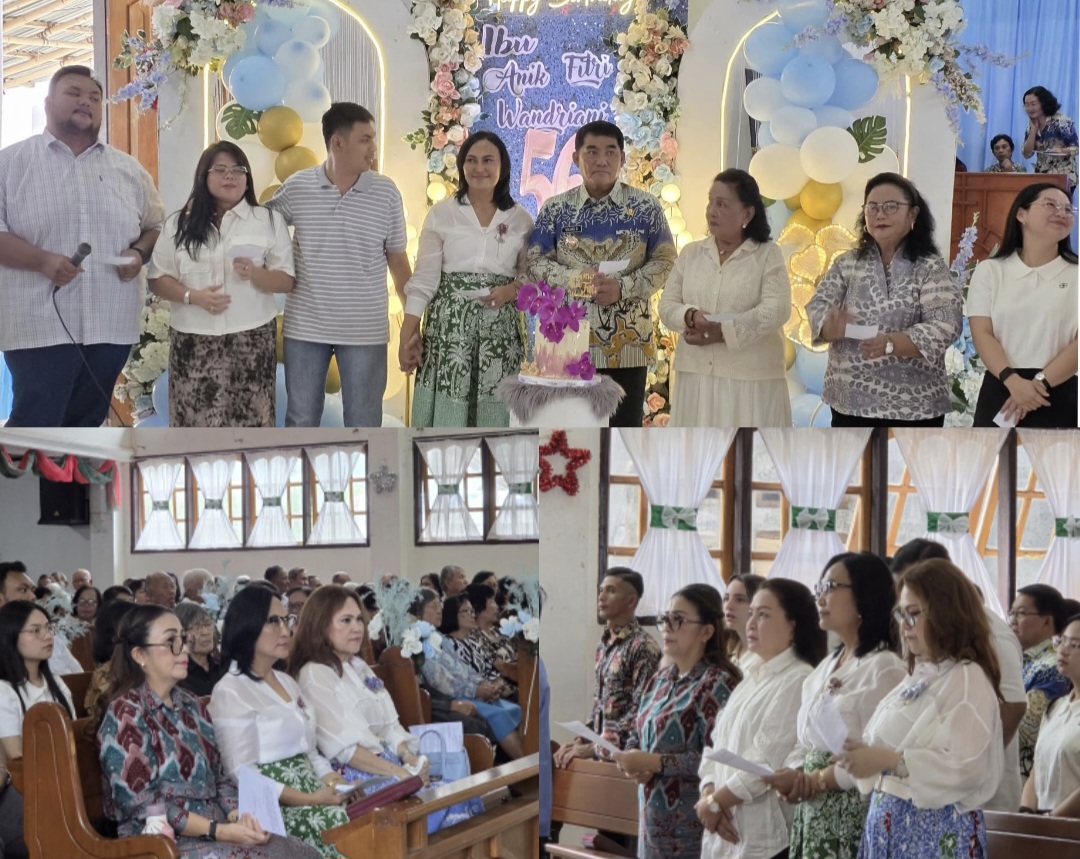 BERSYUKUR: HUT ke-56 Anik Yulius Selvanus digelar di GMIM Sion Tounelet, Kakas, Kamis (11/12/2025).