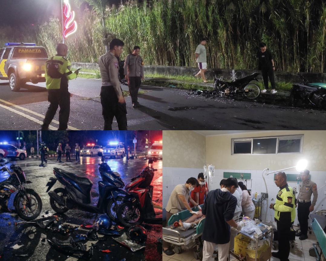 TRAGEDI: Aksi balap liar maut terjadindi ruas jalan Boulevard Tondano, Kamis (11/12/2025) dini hari.