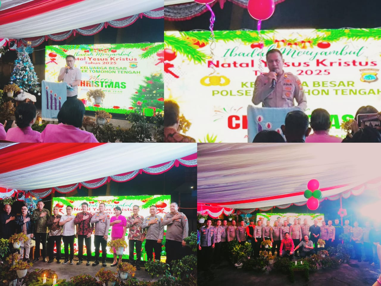 Suasana Ibadah Menyambut Natal Jajaran Polsek Tomohon Tengah dihadiri para camat, tokoh agama dan tokoh masyarakat. Dok istimewa