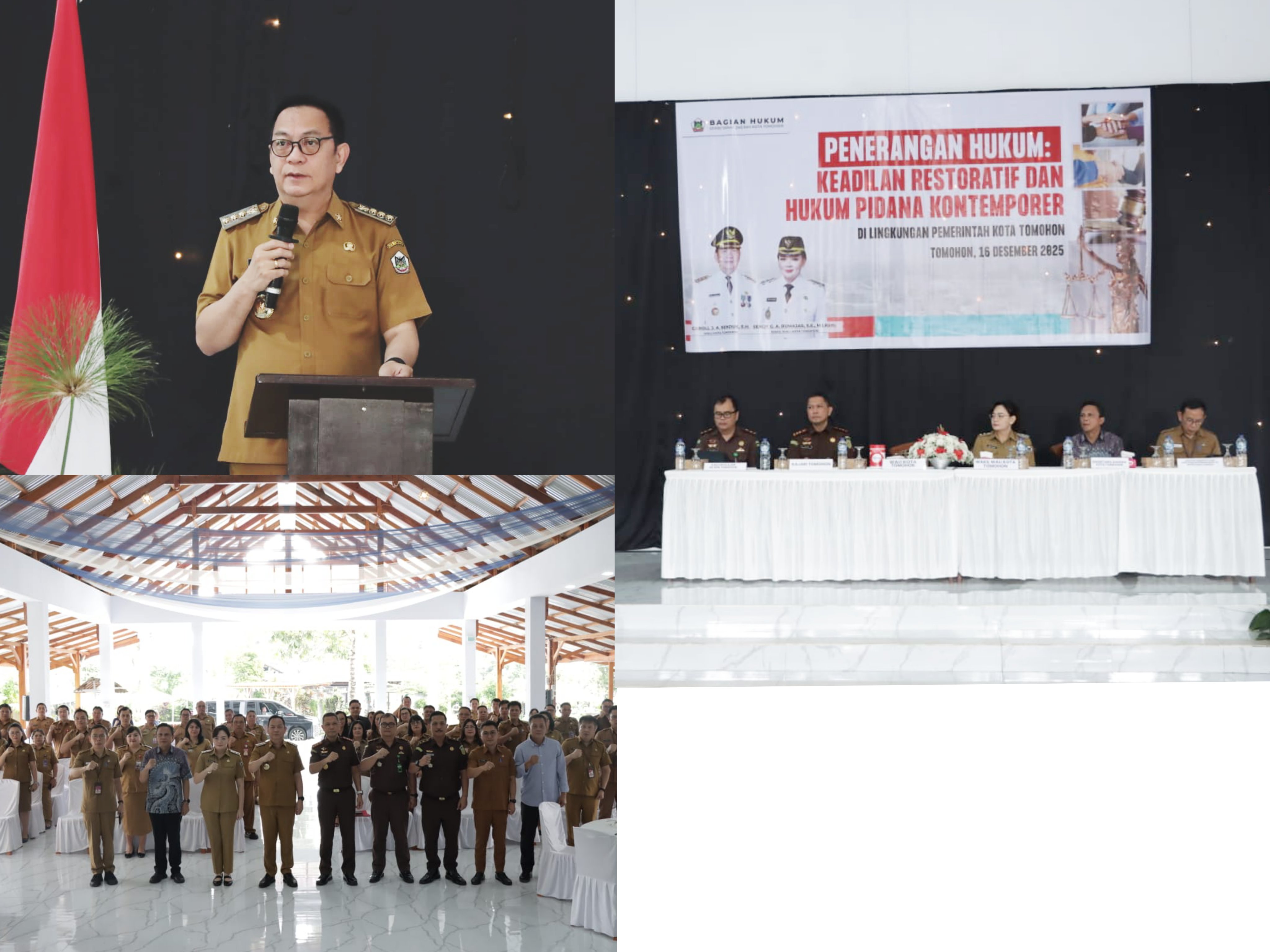 SINERGI: Suasana pelaksanaan kegiatan Penerangan Hukum Keadilan Restoratif dan Hukum Pidana Kontemporer yang digelar di Aula Lumimpasot, Kota Tomohon, Selasa (16/12). Dok istimewa