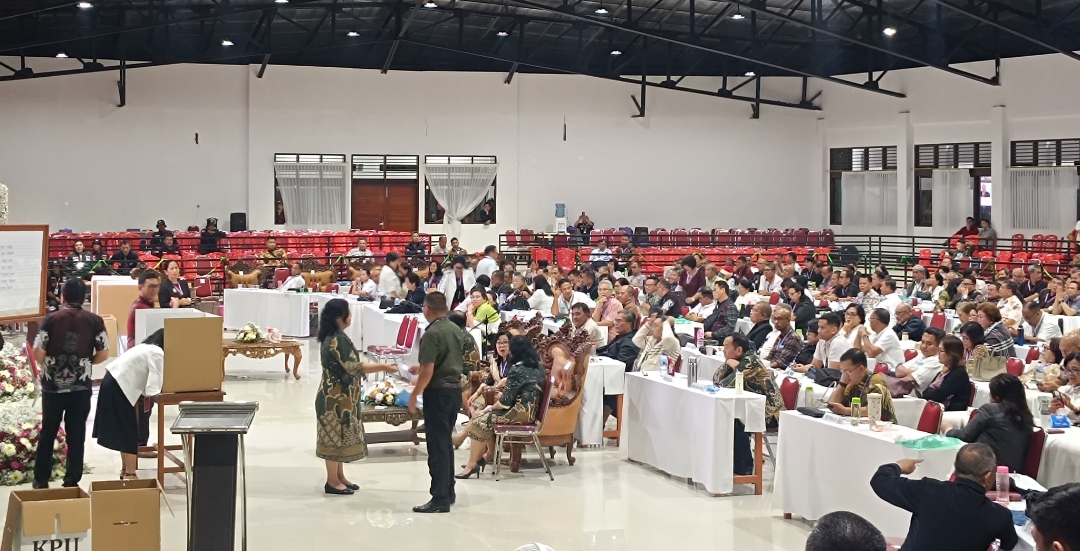Proses pemilihan Ketua BPMS GMIM di SMST ke 38 yang berlangsung di Jemaat Inspirasi Tomohon