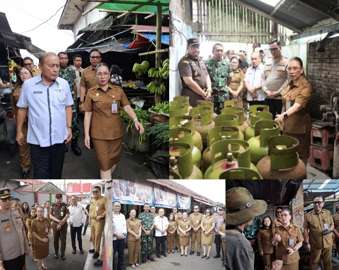 Wabup Vanda Sarundajang bersama Forkopimda dan jajaran Pemkab Minahasa sidak si sejumlah pangkalan dan pasar, Selasa (16/12/2025).