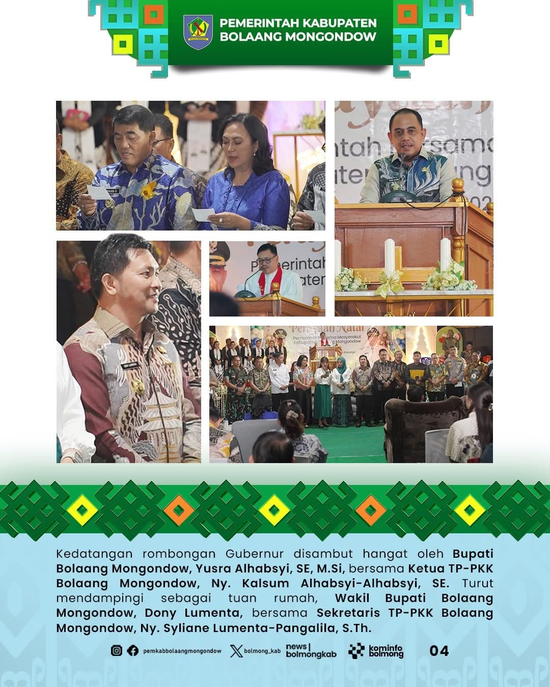 Sukacita perayaan natal Pemkab Bolmong dan Pemprov Sulut