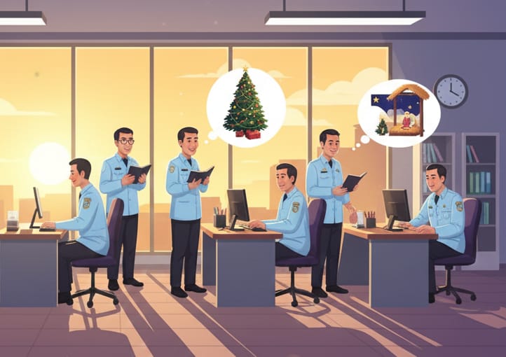 Ilustrasi ASN sementara ngantor H-1 Natal.(Dok Istimewa)