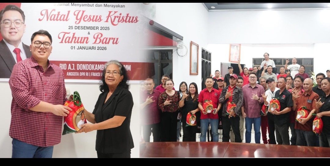 Wakil rakyat Rio Dondokambey serahkan diakonia Natal bagi sesama yang membutuhkan