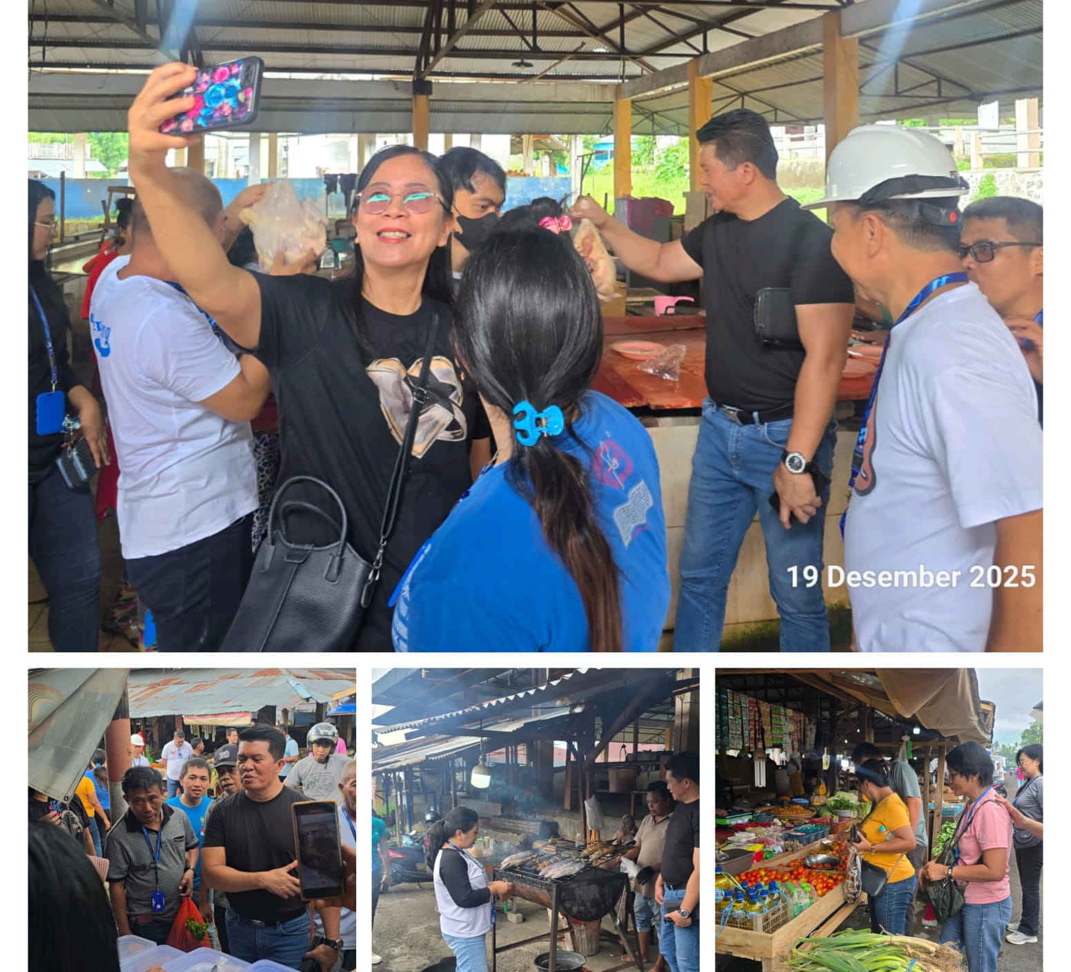 Manajemen dan pegawai Perumda Air Minum Duasudara Bitung berbelanja di Pasar Sagerat.(Dok Istimewa)