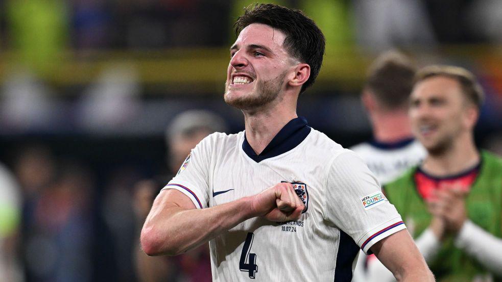 Declan Rice kala beraksi membela Timnas Inggris