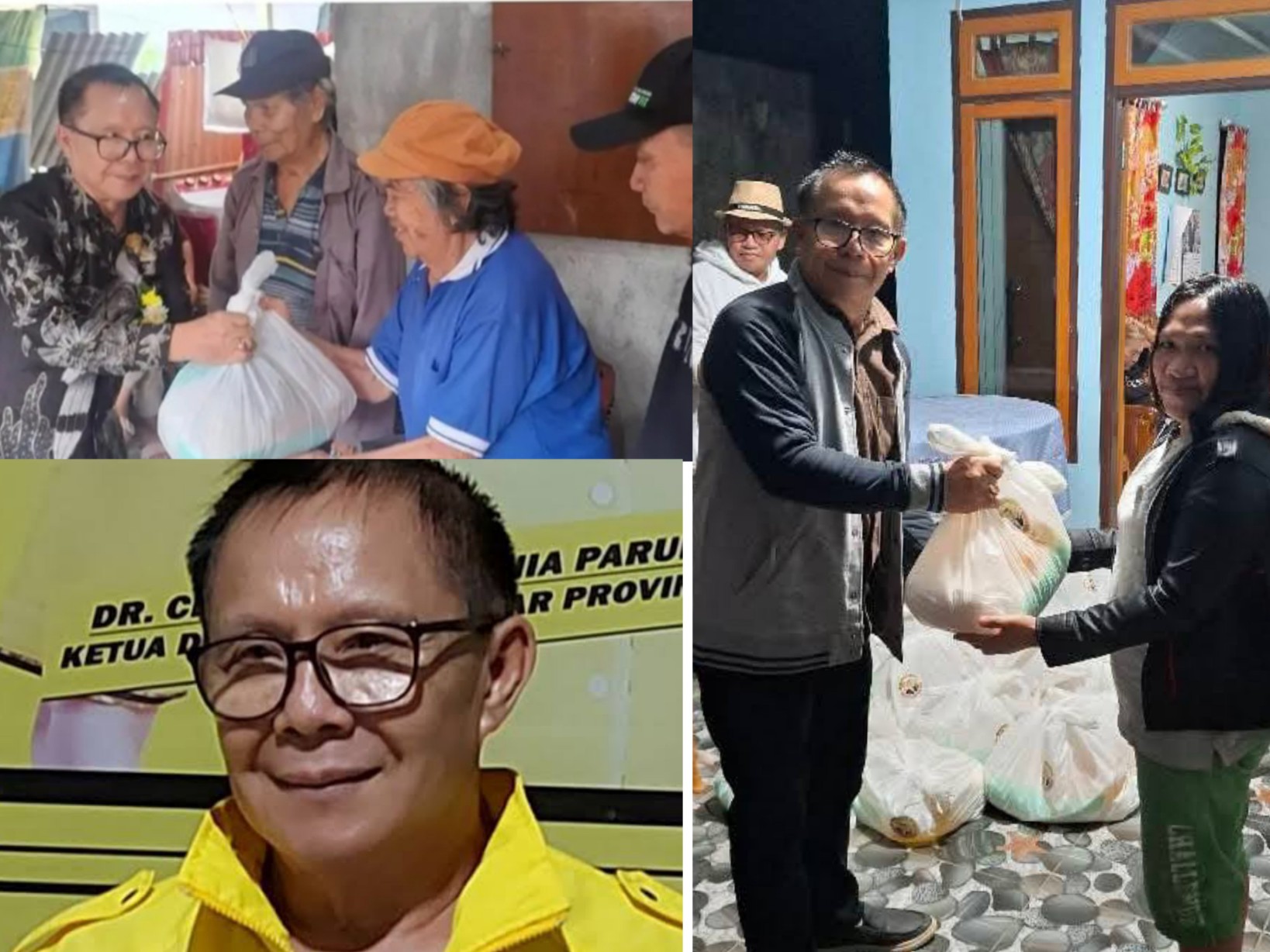 Anggota DPRD Kota Tomohon Gerard Jonas Lapian saat membahagiakan sebagian berkat bagi masyarakat. Dok istimewa