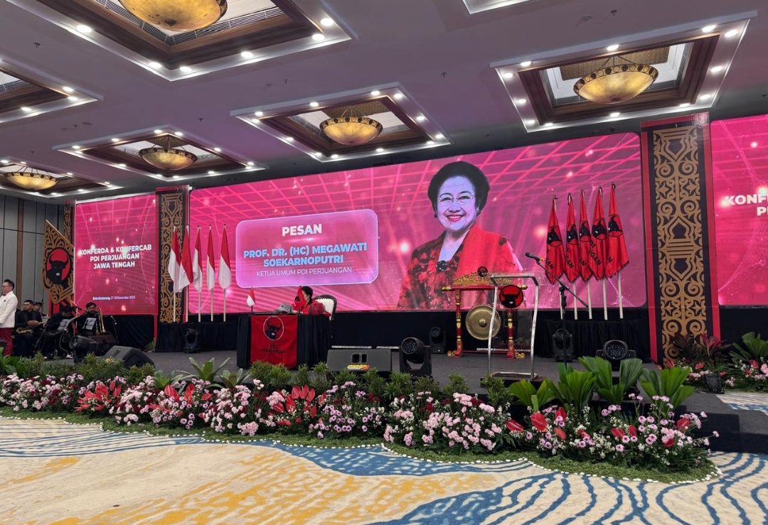 Ketum PDIP Megawati Soekarnoputri saat membuka dan memberikan arahan